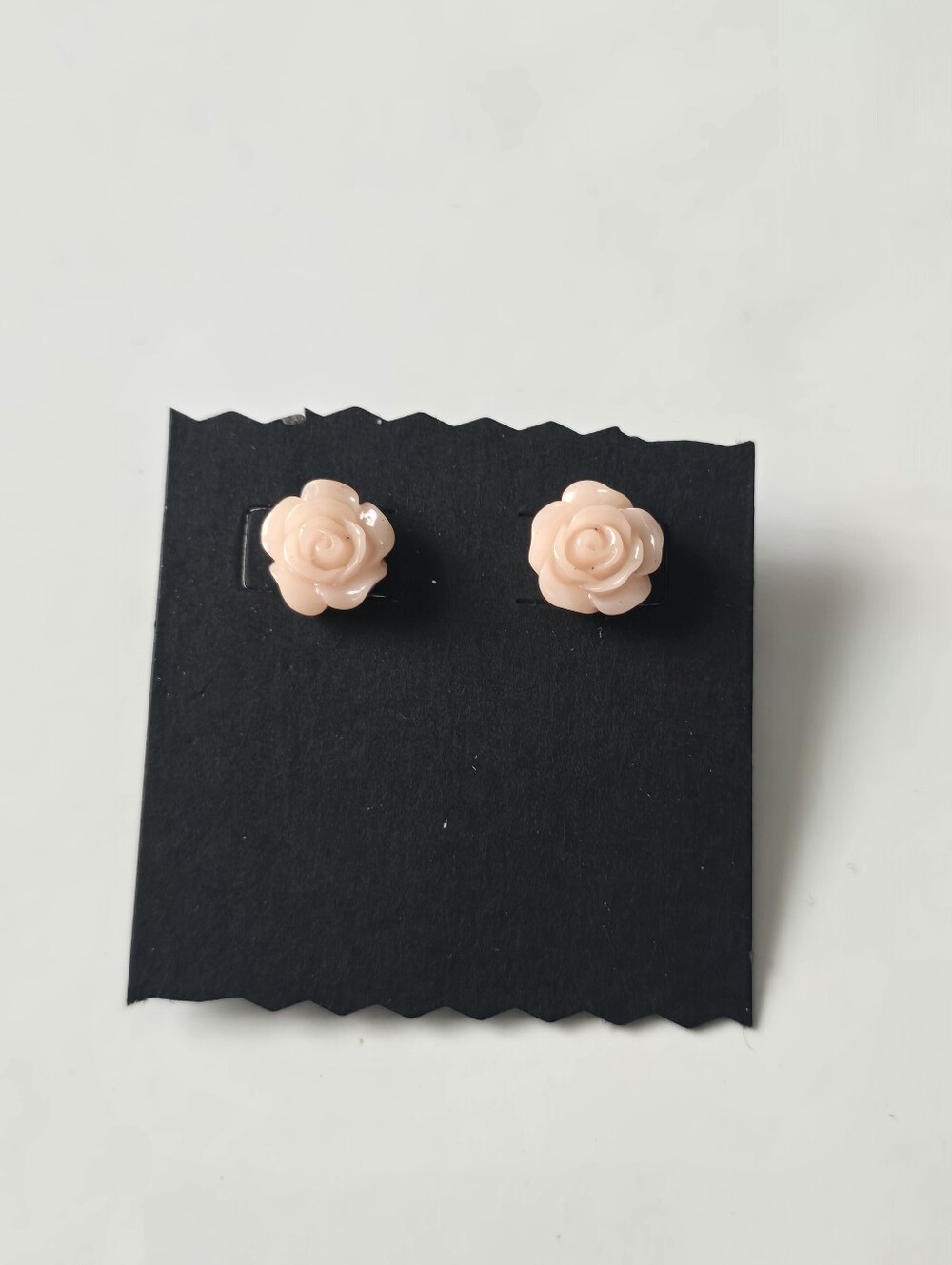 Pink Rose Stud Earrings - Delicate Floral Earrings